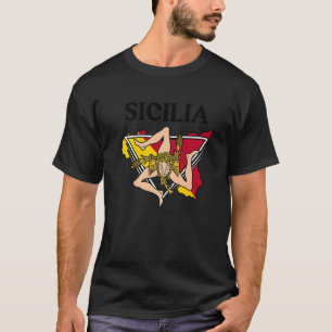 Sicilia Flag Sicily Palermo Italien 12 T-Shirt