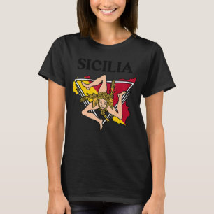 Sicilia Flag Sicily Palermo Italien 14 T-Shirt