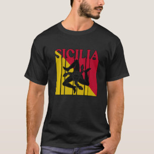 Sicilia Flag Sicily Palermo Italien 15 T-Shirt