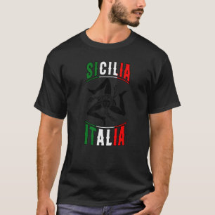 Sicilia Flag Sicily Palermo Italien 16 T-Shirt