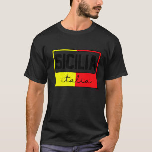 Sicilia Flag Sicily Palermo Italien 33 T-Shirt