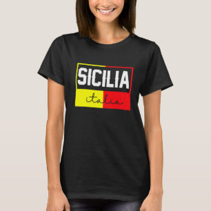Sicilia Flag Sicily Palermo Italien 39 T-Shirt