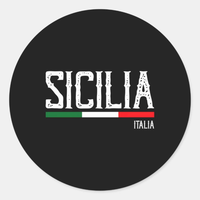 Sicilia Flag Sicily Palermo Italien Runder Aufkleber (Vorderseite)