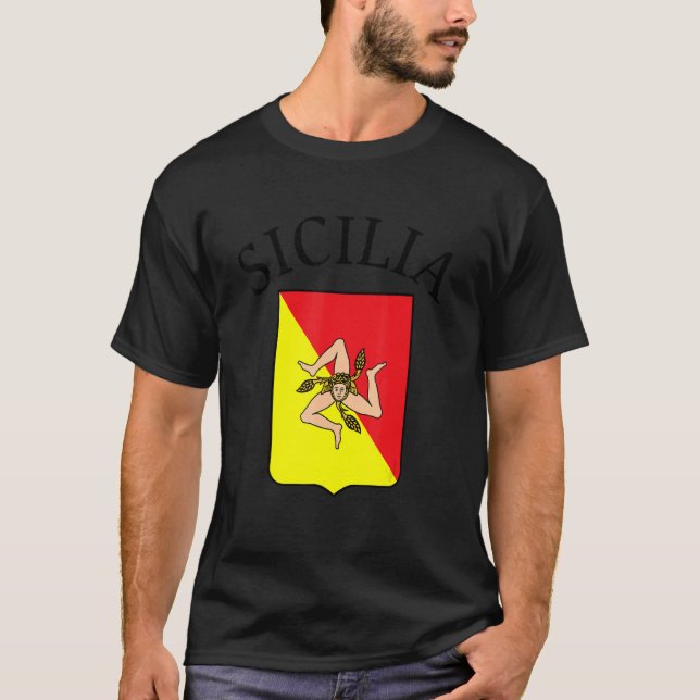 Sicilia Flag Sicily Palermo Italy 5 T-Shirt (Vorderseite)