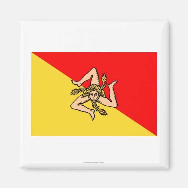 Sicilia-Flagge Magnet (Vorne)