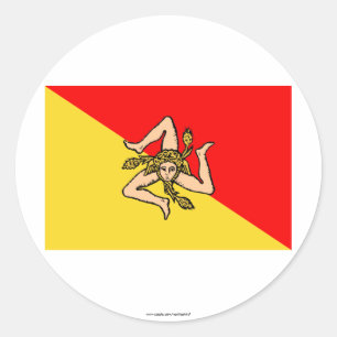 Sicilia-Flagge Runder Aufkleber
