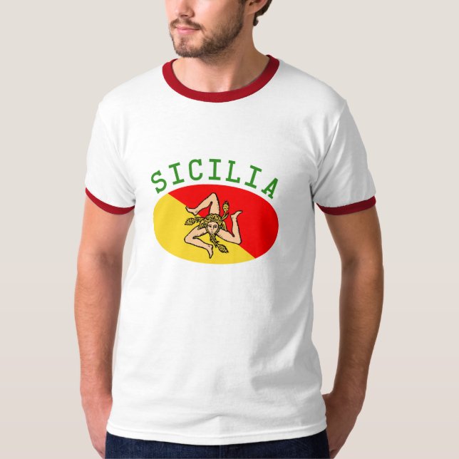 Sicilia Flaggen-T - Shirt (Vorderseite)
