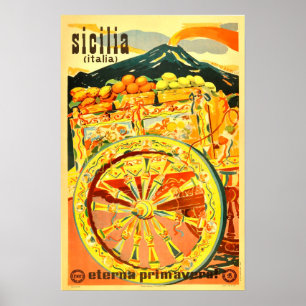 Sicilia, Italia, affiche de voyage