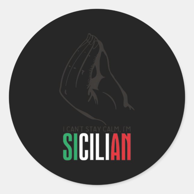 Sicilia Italien Sizilian Quote Sicily Runder Aufkleber (Vorderseite)