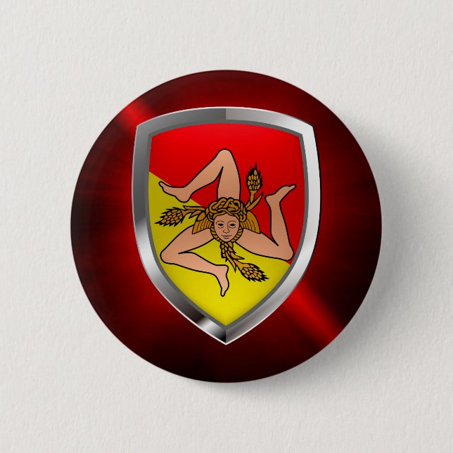 Sicilia Mettalic Emblem Button (Vorderseite)