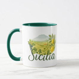 Sicilia Mt.Etna Design Mug Tasse