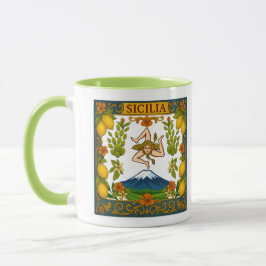 Sicilia Mt.Etna Trinacria Design Mug Tasse