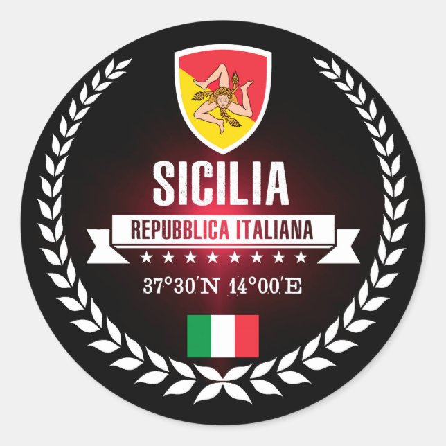 Sicilia Runder Aufkleber (Vorderseite)