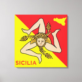 Sicilia Sicilian Flag of Sicily Trinacria Pillow Leinwanddruck