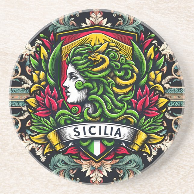 Sicilia Sicilian Getränkeuntersetzer (Vorne)