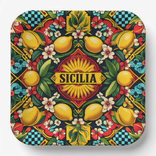 Sicilia Sicilian Paper Plate Pappteller