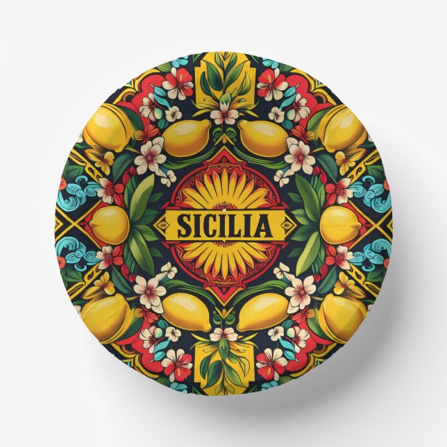 Sicilia Sicilian Paper Plate Pappteller (Vorderseite)