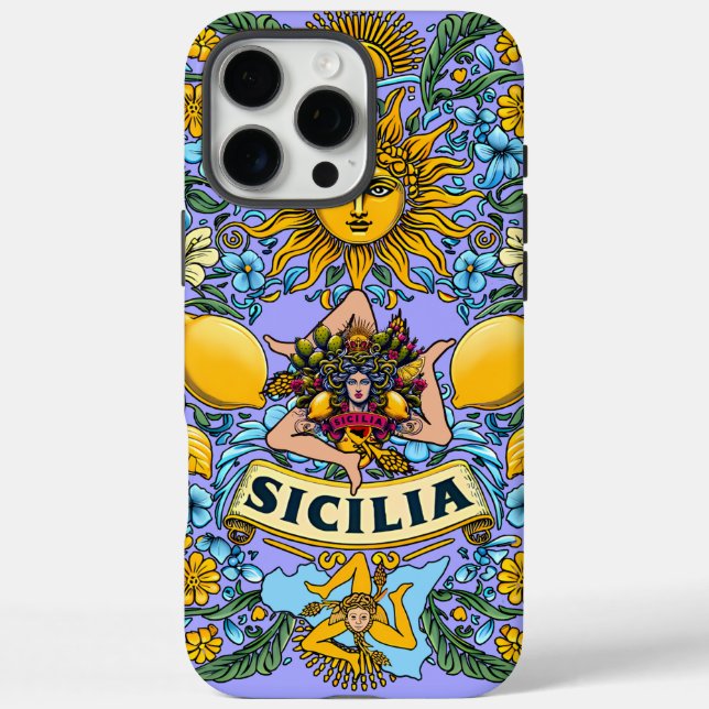 Sicilia Trinacria iPhone 16 Pro Max Fall Hülle (Rückseite)