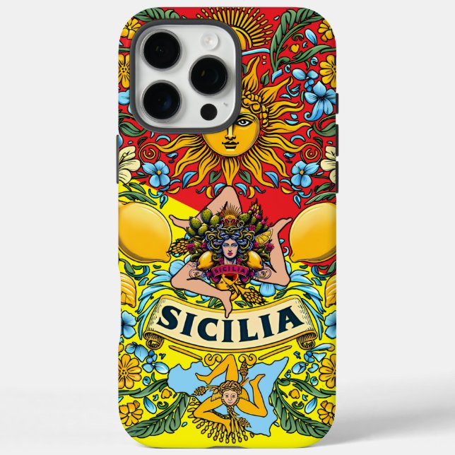 Sicilia Trinacria iPhone 16 Pro Max Fall Hülle (Rückseite)