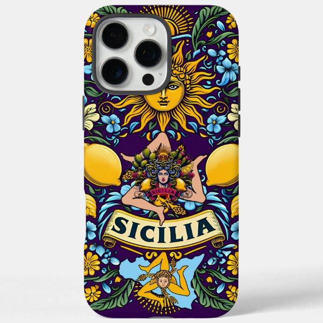 Sicilia Trinacria iPhone 16 Pro Max Fall Hülle (Rückseite)