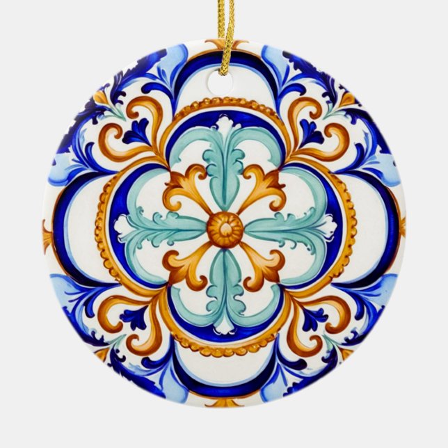 Sicilian Baroque Flower II Keramik Ornament (Vorne)