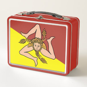 Sicilian Flag Trinacria Sicilia Metall Brotdose