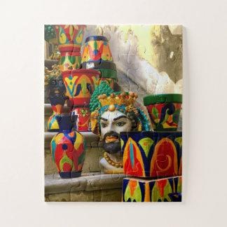 Sicilian Head Planters & Colorful Ceramics | Noto