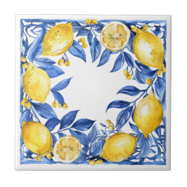 Sicilian Lemon Tiles Pattern Mediterranean Dolce Fliese