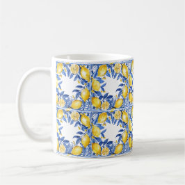 Sicilian Lemon Tiles Pattern Mediterranean Dolce Kaffeetasse