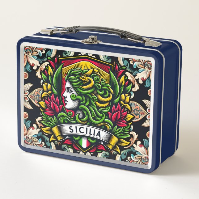Sicilian Sicilia Metall Brotdose (Vorderseite)