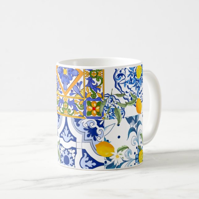 Sicilian style,summer art Mug Kaffeetasse (VorderseiteRechts)