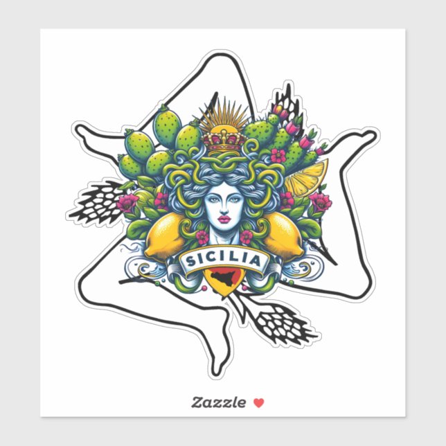 Sicilian Trinacria Aufkleber (Blatt)