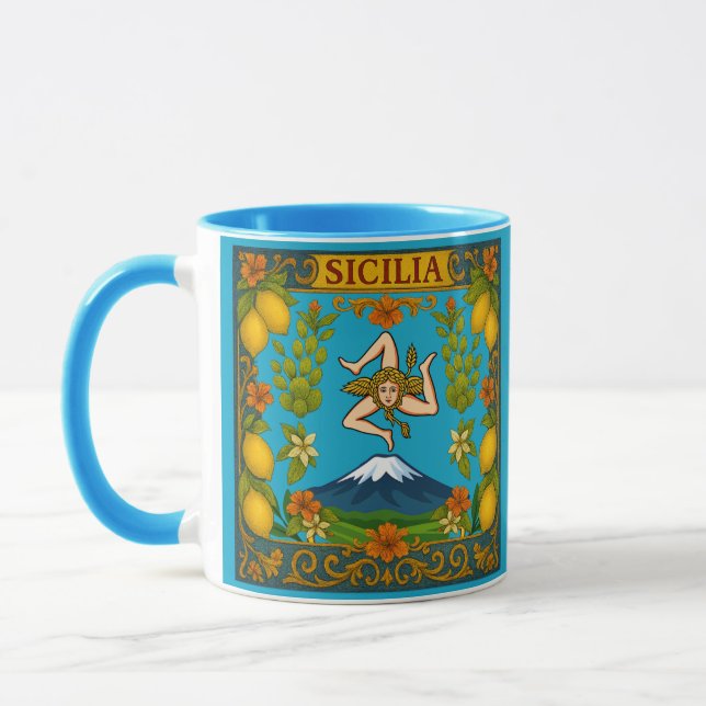 Sicilian Trinacria Design  Tasse (Links)