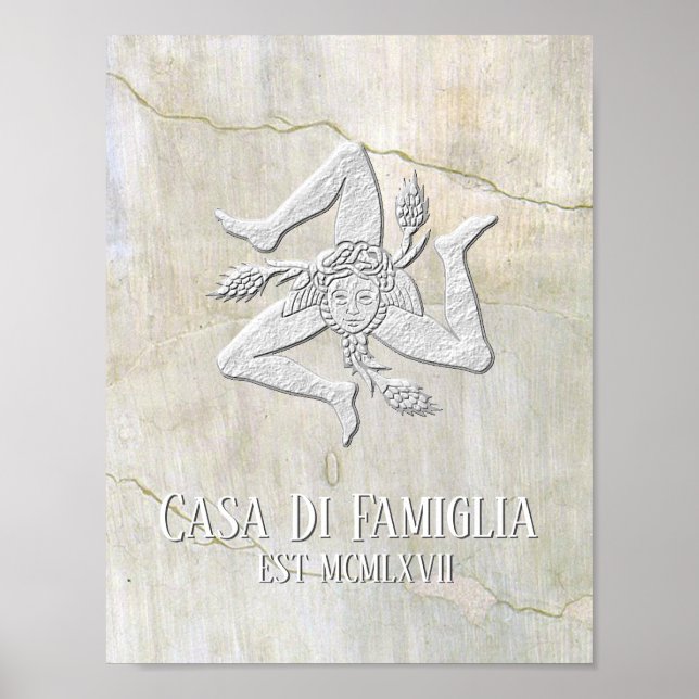 Sicilian Trinacria Ihr Text Poster (Vorne)