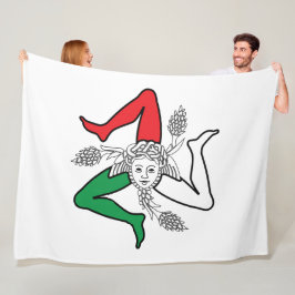 Sicilian Trinacria Medusa Design Fleecedecke