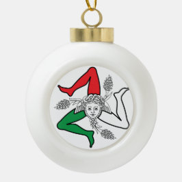 Sicilian Trinacria Medusa Emblem Italian Theme Keramik Kugel-Ornament