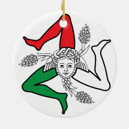 Sicilian Trinacria Medusa Emblem Italian Theme Keramik Ornament