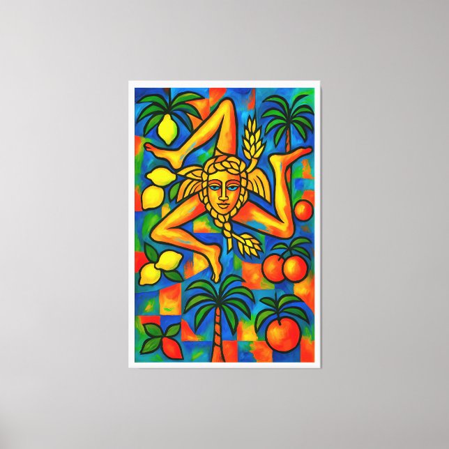 Sicilian Trinacria Pablo Stil Leinwanddruck (Vorderseite)