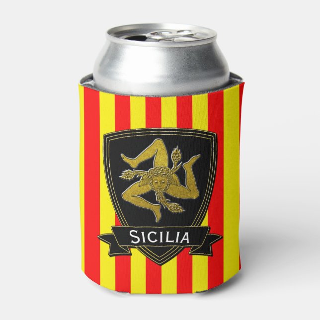 Sicilian Trinacria Streifen Dosenkühler (Kanne Vorderseite)