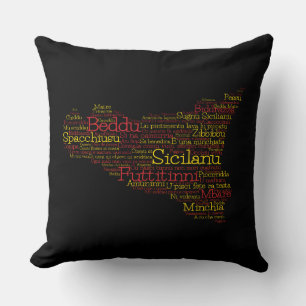 Sicilian Word Art Map Kissen