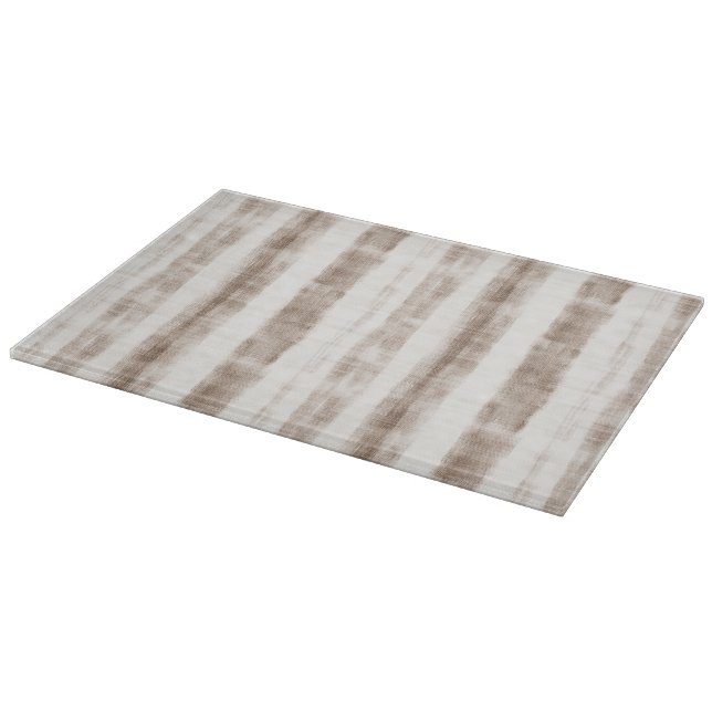 Sicilian Woven Cream Tan Stripes Brautparty Schneidebrett (Ecke)