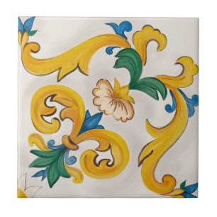 Sicilienne Majolica Motif de carreaux colorés