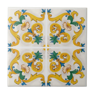 Sicilienne Majolica Motif de carreaux colorés
