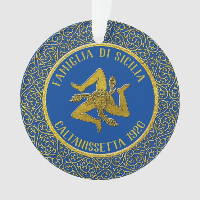 Sicilienne Trinacria Famille Heratige Ornament (devant)