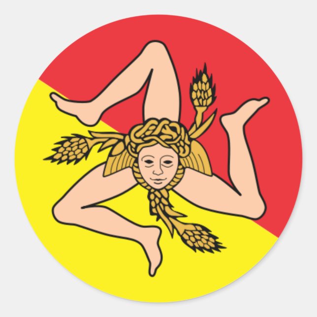Sicilienne Triskelion Stickers voiture ronde - Sic (Devant)