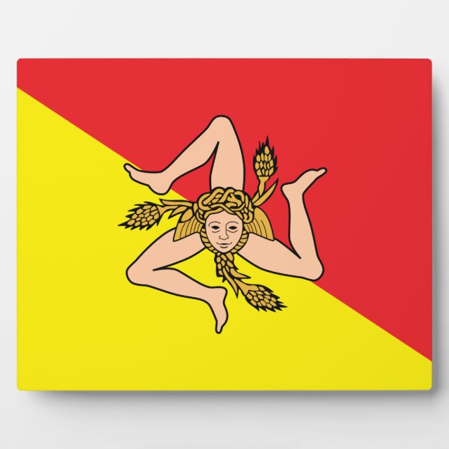 Siciliy Flag Plaque Fotoplatte (Vorderseite)