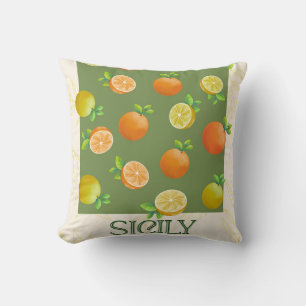 Sicily Citrus Wall Art   Italienisch Orange & Lemo Kissen