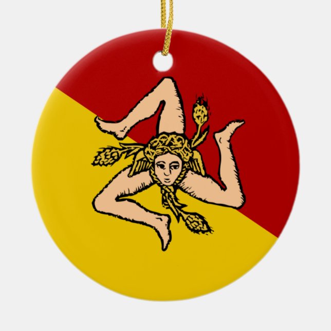 Sicily* Weihnachtsverzierung Keramik Ornament (Vorne)