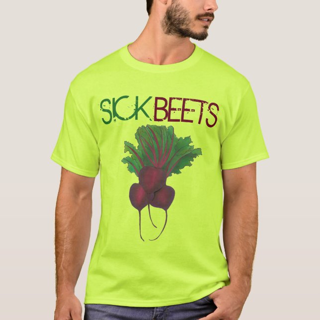 Sick Beets (Beats) Red Beet Vegetarian Funny Music T-Shirt (Vorderseite)