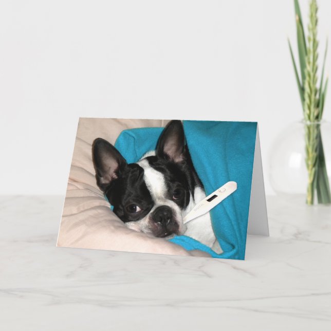 Sick Day Doggie Karte (Vorderseite)